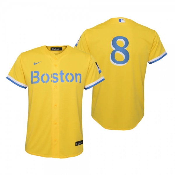 Youth Boston Red Sox Carl Yastrzemski Nike Gold Light Blue 2021 City Connect Replica Jersey