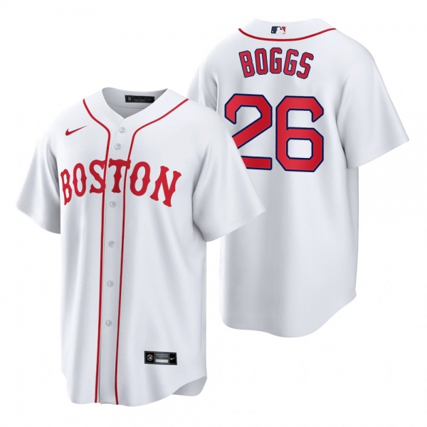 Boston Red Sox Wade Boggs White 2021 Patriots' Day Replica Jersey