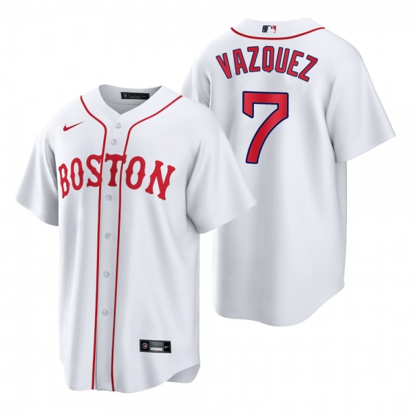 Boston Red Sox Christian Vazquez White 2021 Patriots' Day Replica Jersey