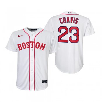 Youth Boston Red Sox Michael Chavis Nike White 2021 Patriots' Day Replica Jersey