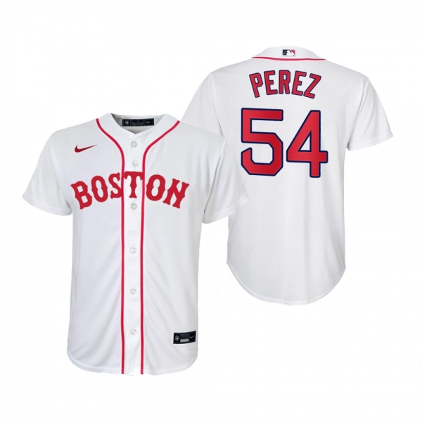 Youth Boston Red Sox Martin Perez Nike White 2021 Patriots' Day Replica Jersey