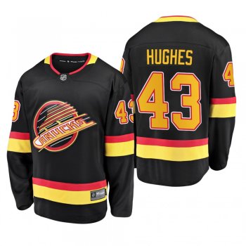 Quinn Hughes #43 Canucks 90's Flying Skate 50th Anniversary Black Premier Breakaway Player Jersey