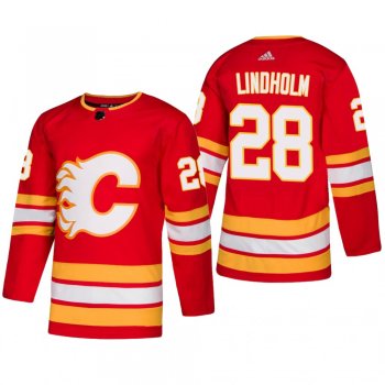 Men's Calgary Flames Elias Lindholm #28 2018-19 Alternate Reasonable Authentic Jersey - Red