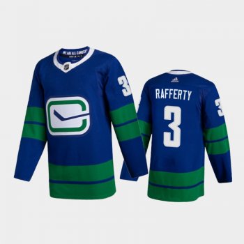 Vancouver Canucks Brogan Rafferty #3 Alternate Blue 2020-21 Authentic Player Jersey