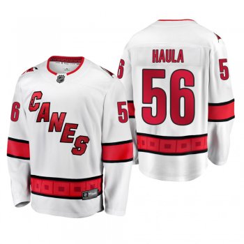 Carolina Hurricanes Erik Haula #56 Away White 2019-20 Breakaway Player Jersey