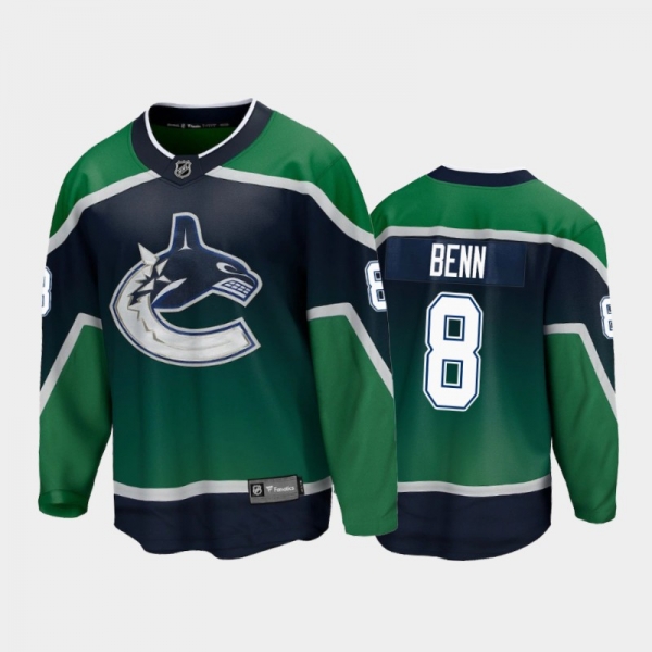 Men's Vancouver Canucks Jordie Benn #8 Special Edition Green 2021 Jersey