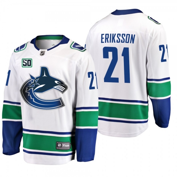 Canucks Loui Eriksson #21 50th Anniversary Away Jersey - White