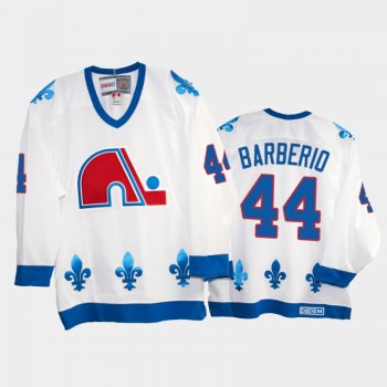 Mark Barberio #44 Quebec Nordiques Heritage Vintage White Replica Jersey