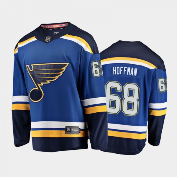 Men's St. Louis Blues Mike Hoffman #68 Home Blue 2020-21 Breakaway Player Jersey