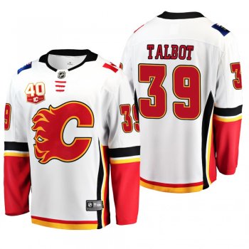 Calgary Flames Cam Talbot #39 40th Anniversary White Away Jersey