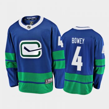 Men's Vancouver Canucks Madison Bowey #4 Alternate Blue 2021 Jersey