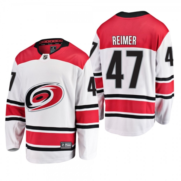 Carolina Hurricanes James Reimer #47 Away Breakaway Player White Jersey