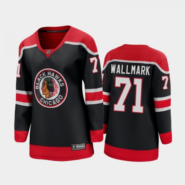 Women Chicago Blackhawks Lucas Wallmark #71 2021 Special Edition Jersey - Black