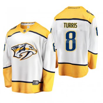 Men's Nashville Predators Kyle Turris #8 Away White Breakaway Player Cheap Jersey