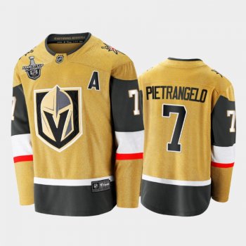 Men Vegas Golden Knights Alex Pietrangelo #7 2021 Stanley Cup Playoffs Gold First Jersey