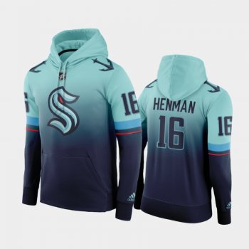 Men's Luke Henman #16 Seattle Kraken Tie-Dye Blue Primary Logo Hoodie