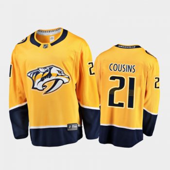 Nashville Predators Nick Cousins #21 Home Yellow 2020-21 Breakaway Player Jersey