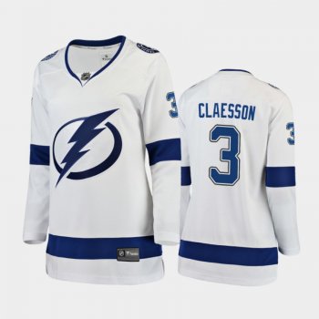 Women's 2021 Tampa Bay Lightning Fredrik Claesson #3 Away Jersey - White