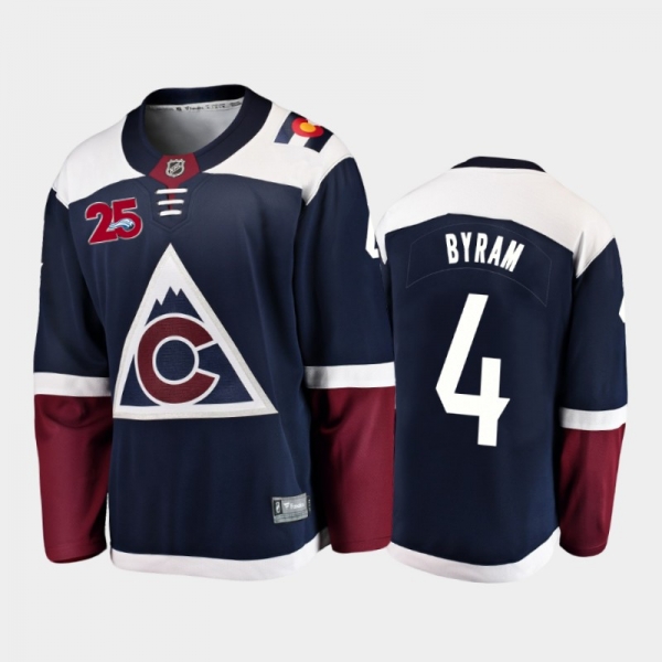 Men's Colorado Avalanche Bowen Byram #4 25th Anniversary Navy 2020-21 Alternate Jersey