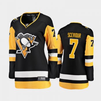 Women's 2020-21 Pittsburgh Penguins Colton Sceviour #7 Home Breakaway Player Jersey - Black