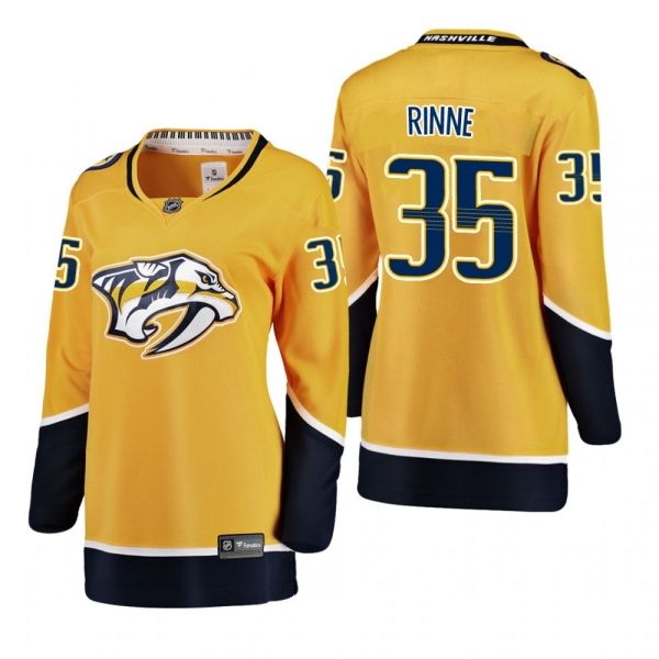 Women's Pekka Rinne #35 Nashville Predators Home Breakaway Player Gold Bargain Jersey