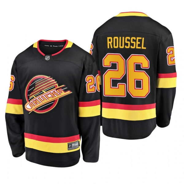 Antoine Roussel #26 Canucks 90's Flying Skate 50th Anniversary Black Premier Breakaway Player Jersey