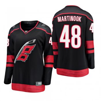 Women's Jordan Martinook #48 Carolina Hurricanes 2019 Alternate Breakaway Player Fanatics Branded Black Bargain Jersey