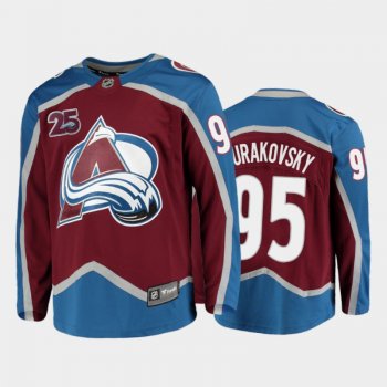 Men Colorado Avalanche Andre Burakovsky #95 25th Anniversary Burgundy 2020-21 Home Jersey