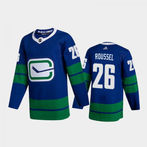 Vancouver Canucks Antoine Roussel #26 Alternate Blue 2020-21 Authentic Player Jersey