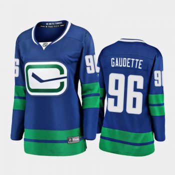 Women's 2020-21 Vancouver Canucks Adam Gaudette #96 Alternate Breakaway Player Jersey - Blue