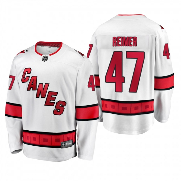 Carolina Hurricanes James Reimer #47 Away White 2019-20 Breakaway Player Jersey