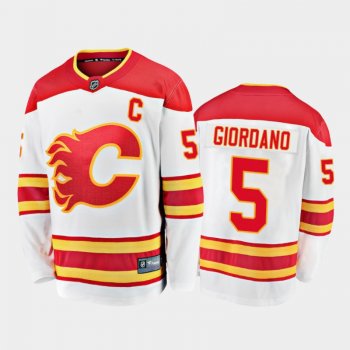 Calgary Flames Mark Giordano #5 Away White 2020-21 Premier Jersey