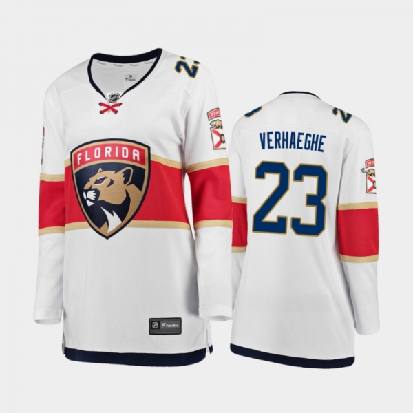 Women's 2020-21 Florida Panthers Carter Verhaeghe #23 Away Breakaway Player Jersey - White