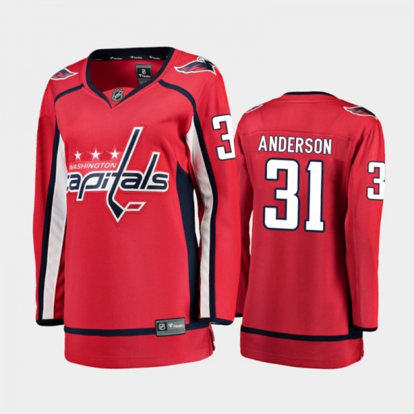 Women's 2020-21 Washington Capitals Craig Anderson #31 Home Breakaway Player Jersey - Red