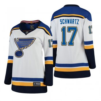 Women's Jaden Schwartz #17 St. Louis Blues Away Breakaway Player White Bargain Jersey