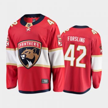 Men's Florida Panthers Gustav Forsling #42 Home Red 2020-21 Breakaway Player Jersey