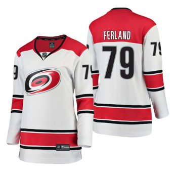 Women's Micheal Ferland Carolina Hurricanes Away White Breakaway Player Cheap Jersey