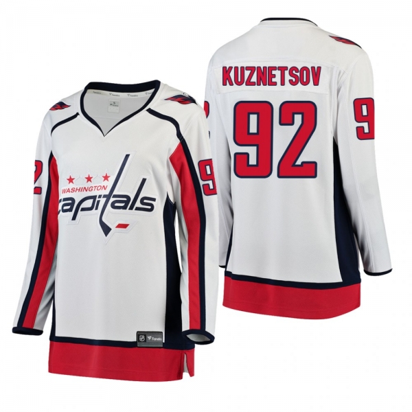 Women's Evgeny Kuznetsov #92 Washington Capitals Away Breakaway Player White Bargain Jersey