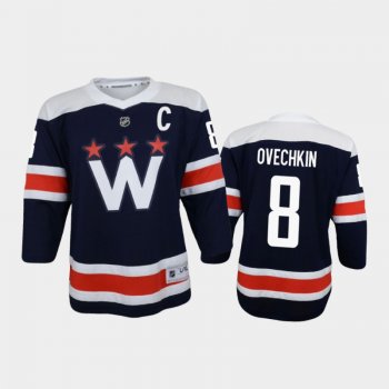 Youth Washington Capitals Alexander Ovechkin #8 Alternate 2020-21 Replica Navy Jersey