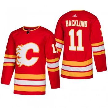 Men's Calgary Flames Mikael Backlund #11 2018-19 Alternate Reasonable Adidas Authentic Jersey - Red