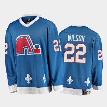 Colin Wilson #22 Quebec Nordiques Heritage Vintage Blue 25th Season Jersey