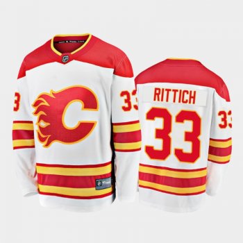 Calgary Flames David Rittich #33 Away White 2020-21 Premier Jersey