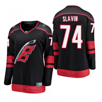 Women's Jaccob Slavin #74 Carolina Hurricanes 2019 Alternate Breakaway Player Fanatics Branded Black Bargain Jersey