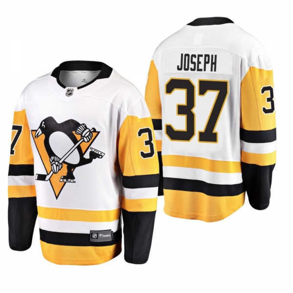 Pittsburgh Penguins Pierre-Olivier Joseph #37 Breakaway Player Away White Jersey