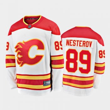 Calgary Flames Nikita Nesterov #89 Away White 2020-21 Breakaway Player Jersey