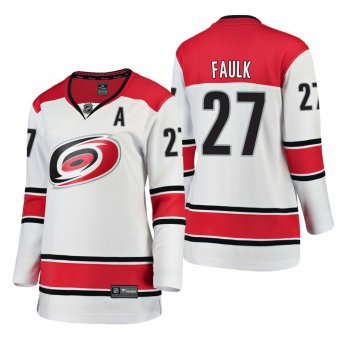 Women's Justin Faulk Carolina Hurricanes Away White Breakaway Player Cheap Jersey