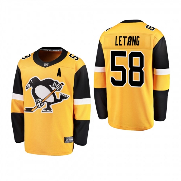 Youth Pittsburgh Penguins Kris Letang #58 2019 Alternate Cheap Breakaway Player Jersey - gold