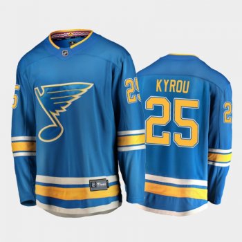 St. Louis Blues Jordan Kyrou #25 Alternate Blue 2020-21 Breakaway Player Jersey