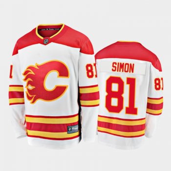 Calgary Flames Dominik Simon #81 Away White 2020-21 Breakaway Player Jersey