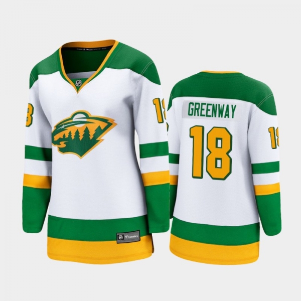 Women's 2021 Minnesota Wild Jordan Greenway #18 Special Edition Jersey - White